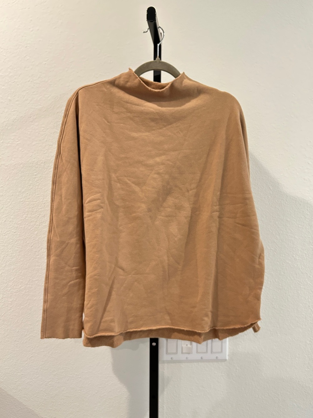 NWOT Frank & Eileen Effie Long-Sleeve Funnel Neck Capelet in Camel, Size S, $228